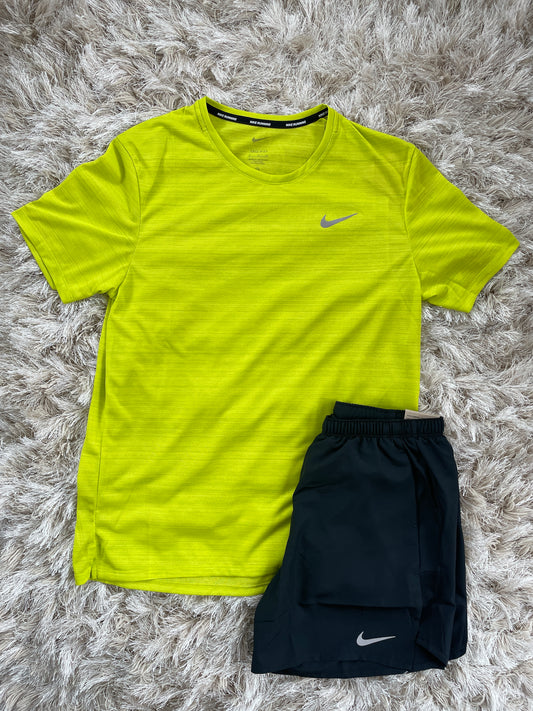 Nike Green Volt Run Division T-shirt Set