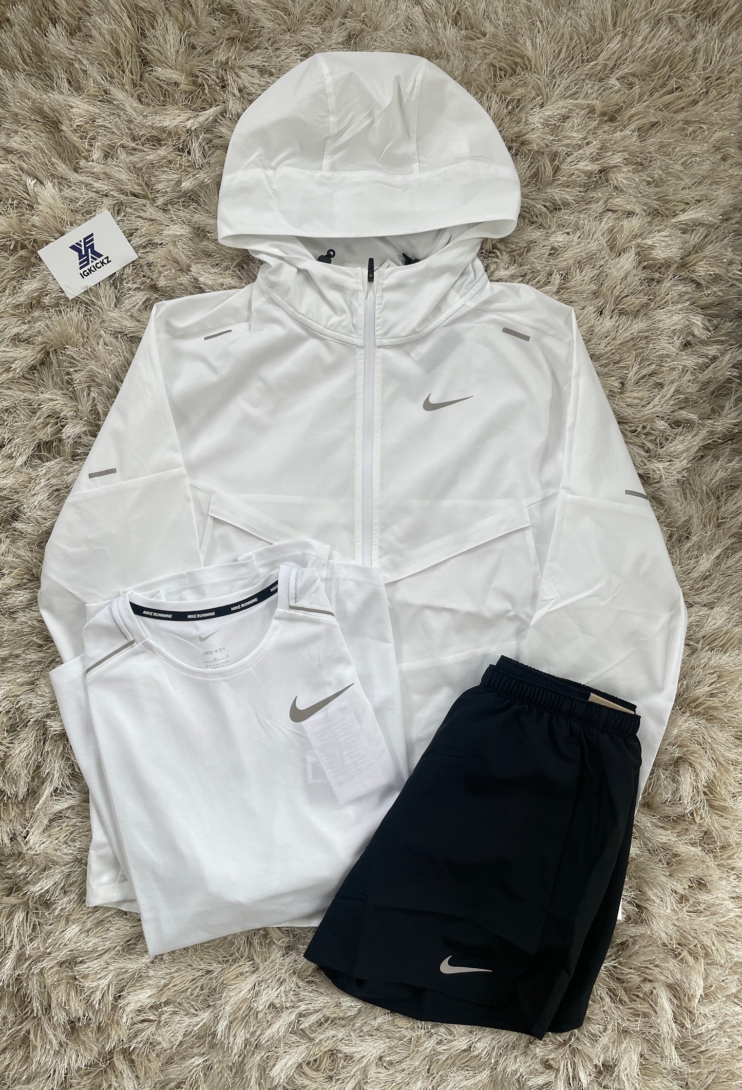 Nike White Repel Running Short Set