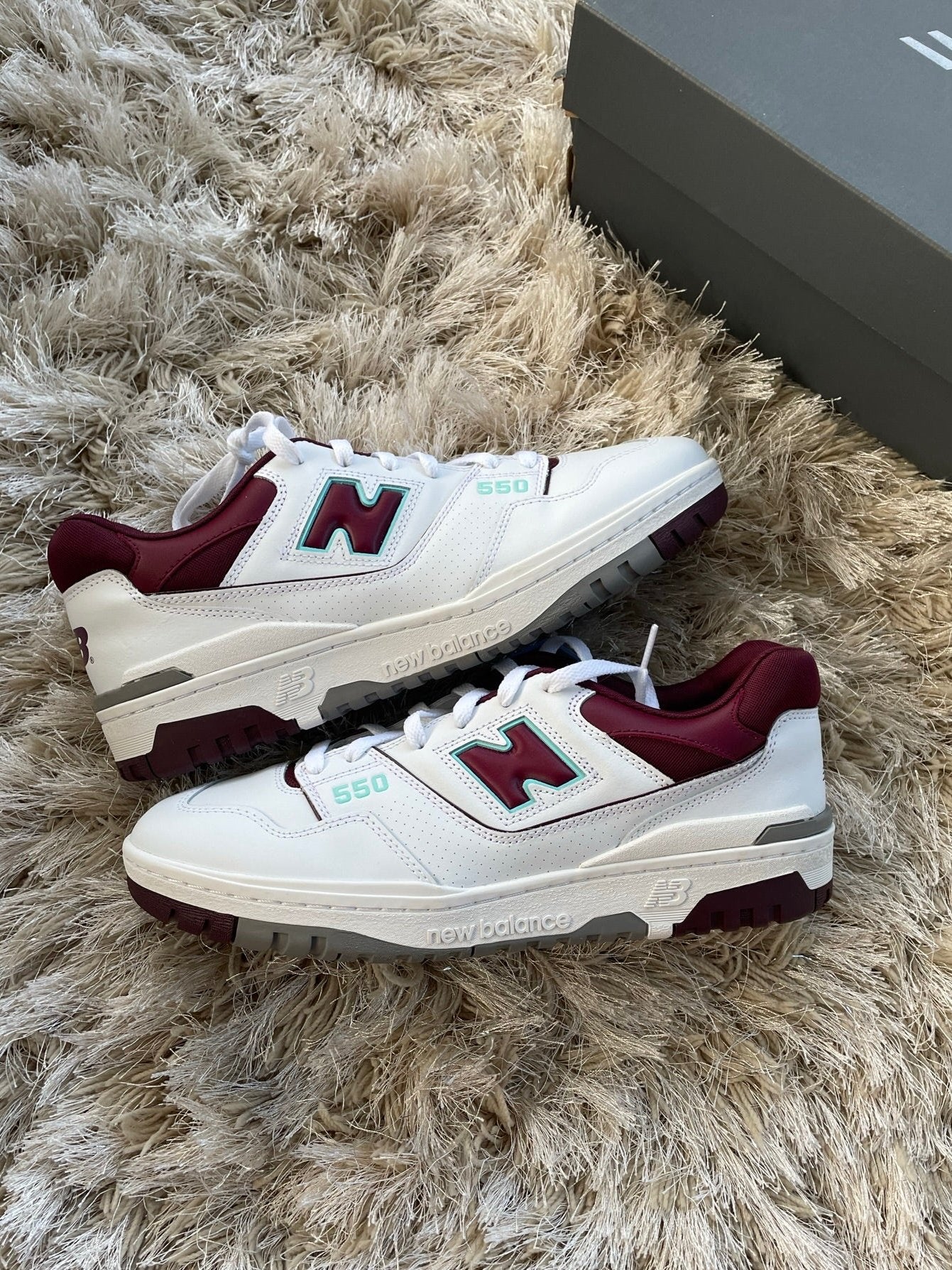 New Balance 550 Burgundy Cyan