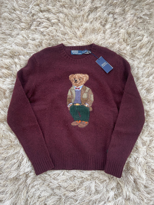 Ralph Lauren Cashmere Teddy Jumper Maroon