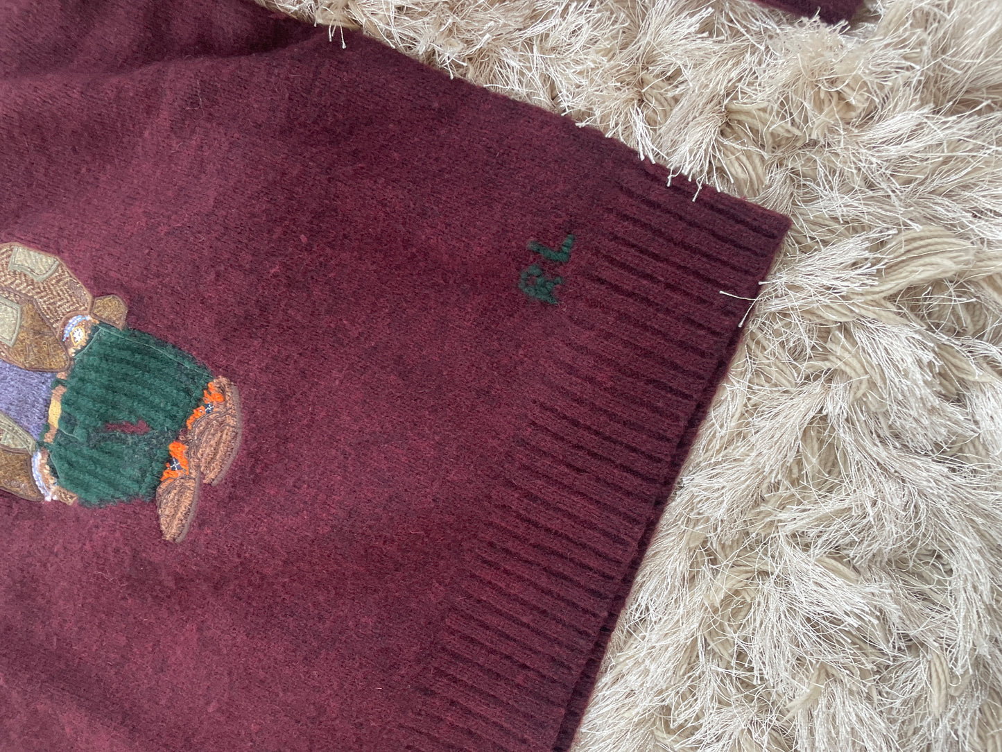 Ralph Lauren Cashmere Teddy Jumper Maroon