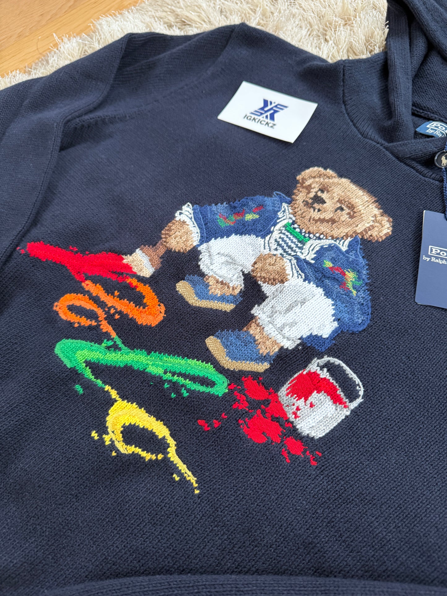 Ralph Lauren Woollen Hoodie ‘Painter Bear’