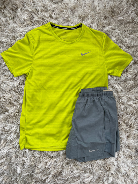 Nike Green Volt Run Division T-shirt Set