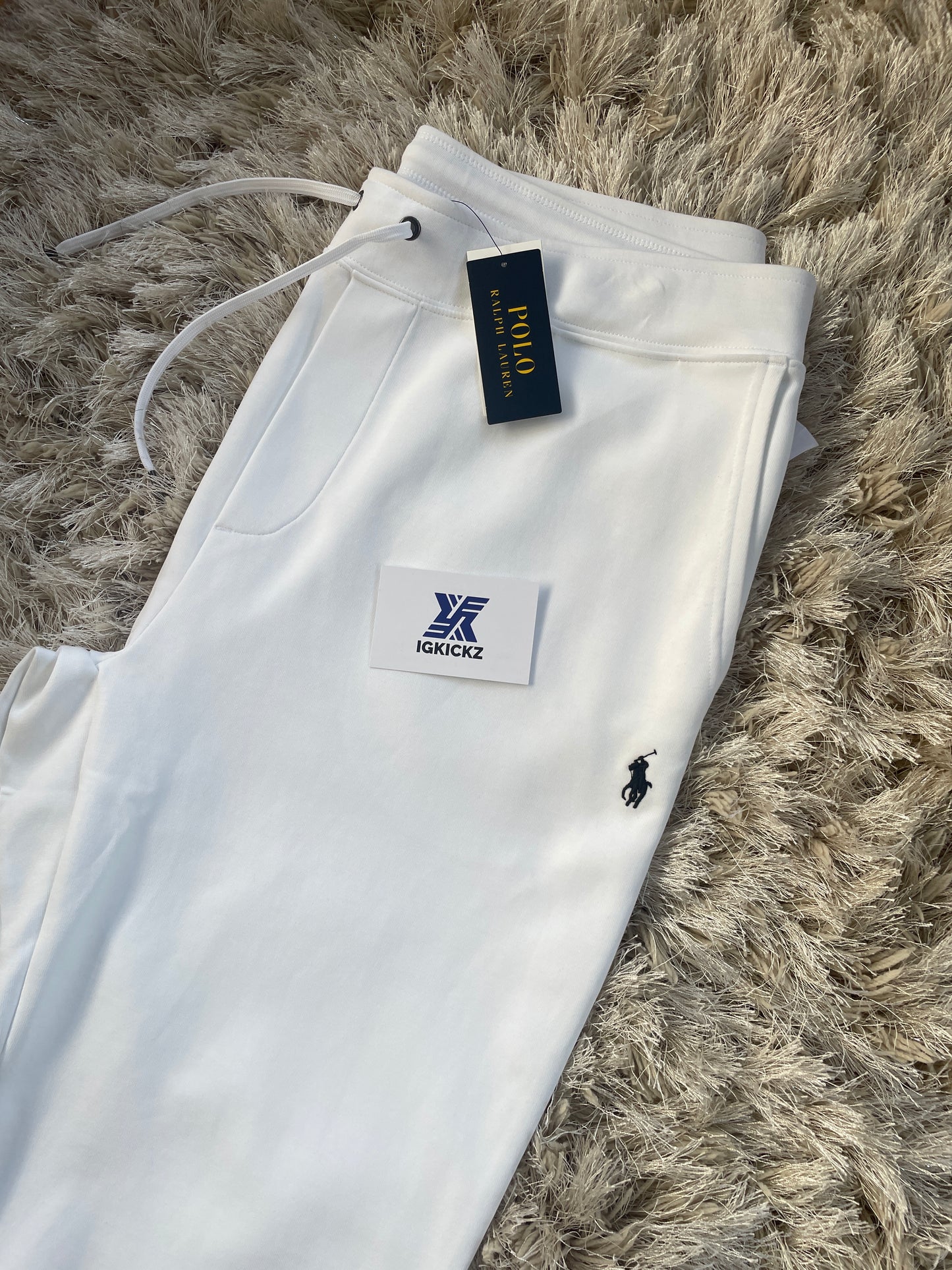 Ralph Lauren Double Knit White Jogging Bottoms