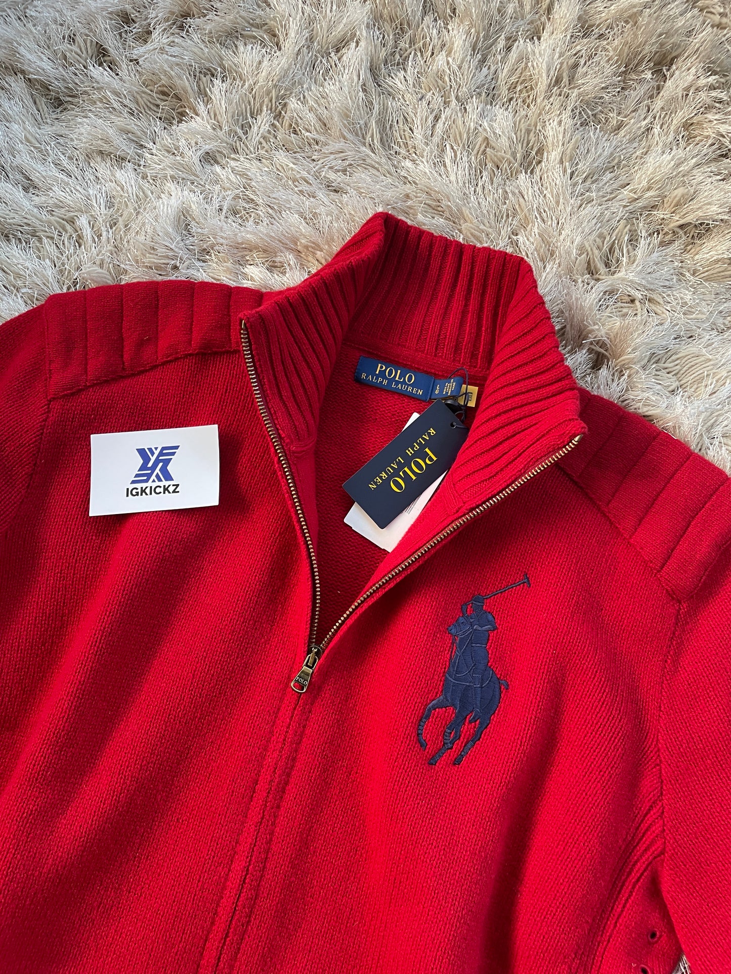 Ralph Lauren Knit Full Zip Red