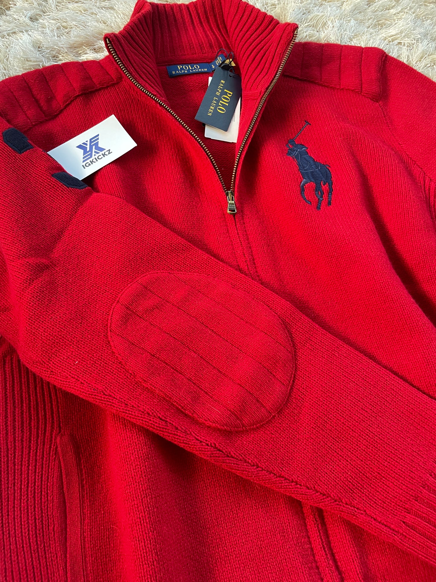 Ralph Lauren Knit Full Zip Red