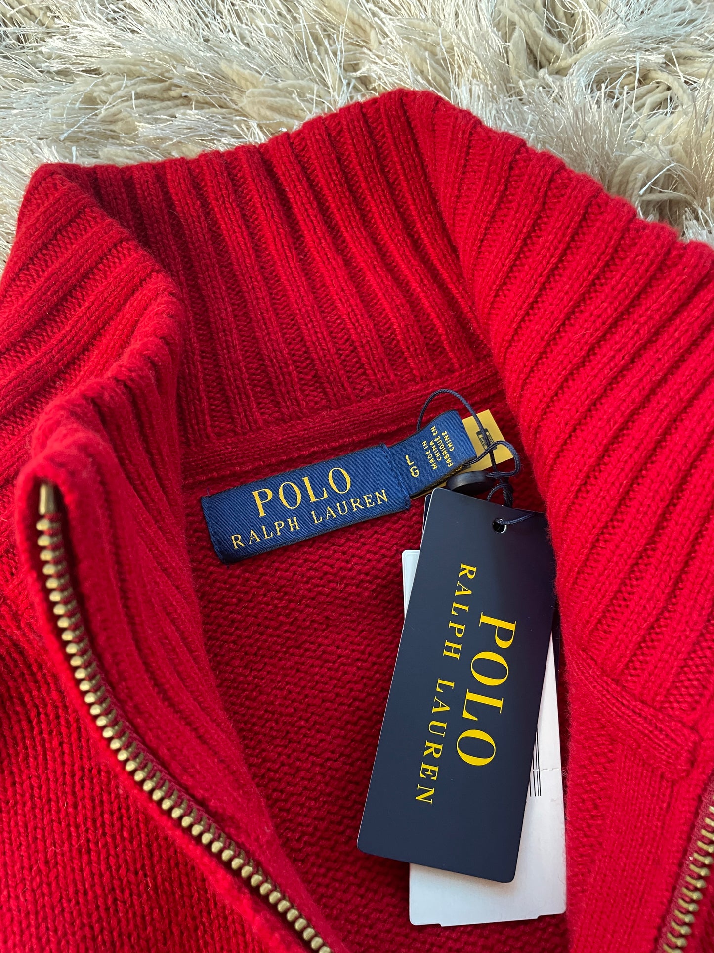 Ralph Lauren Knit Full Zip Red