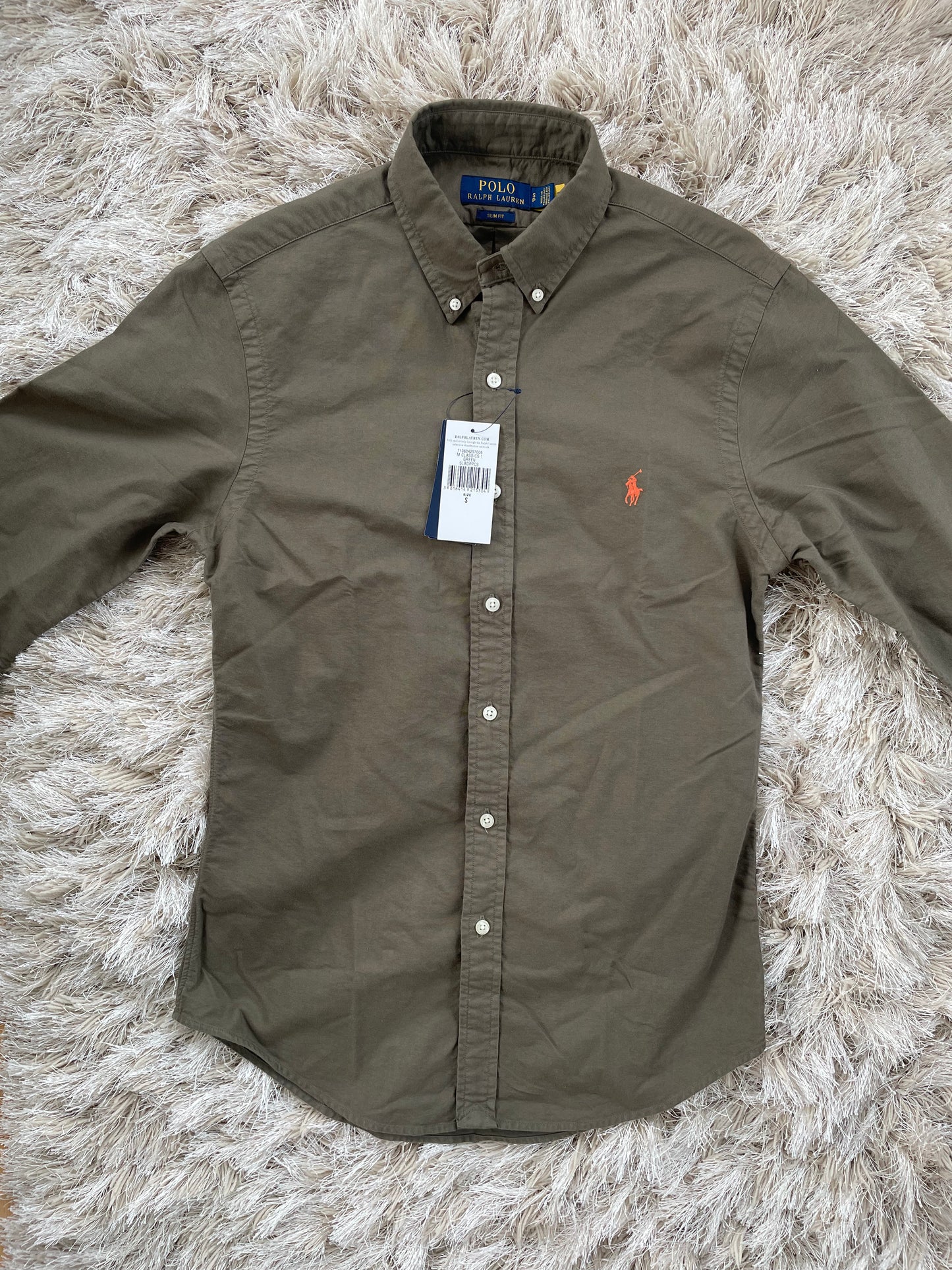 Ralph Lauren Khaki Long Sleeve Shirt Slim Fit