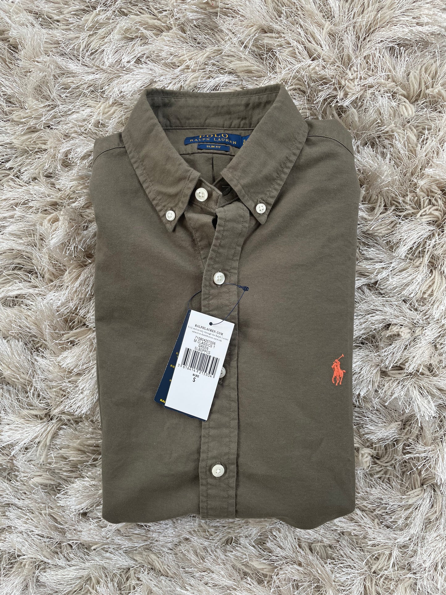 Ralph Lauren Khaki Long Sleeve Shirt Slim Fit